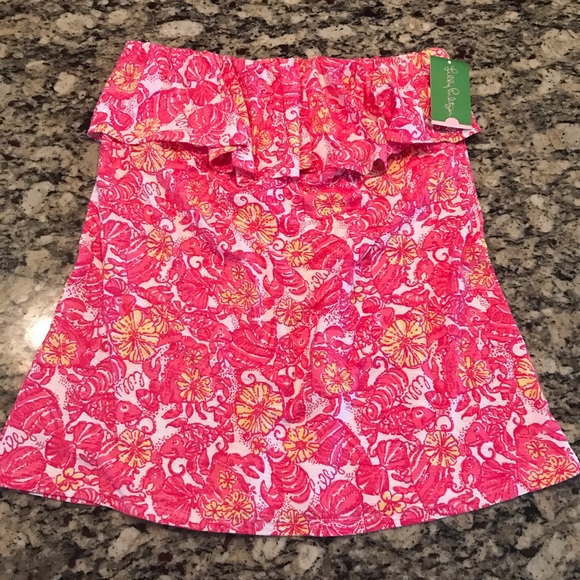 Lilly Pulitzer Tops - Lilly Pulitzer Strapless Ruffle Top